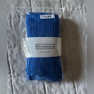 Blue Cable Knit Tights little stocking co NEW size 1-2 year